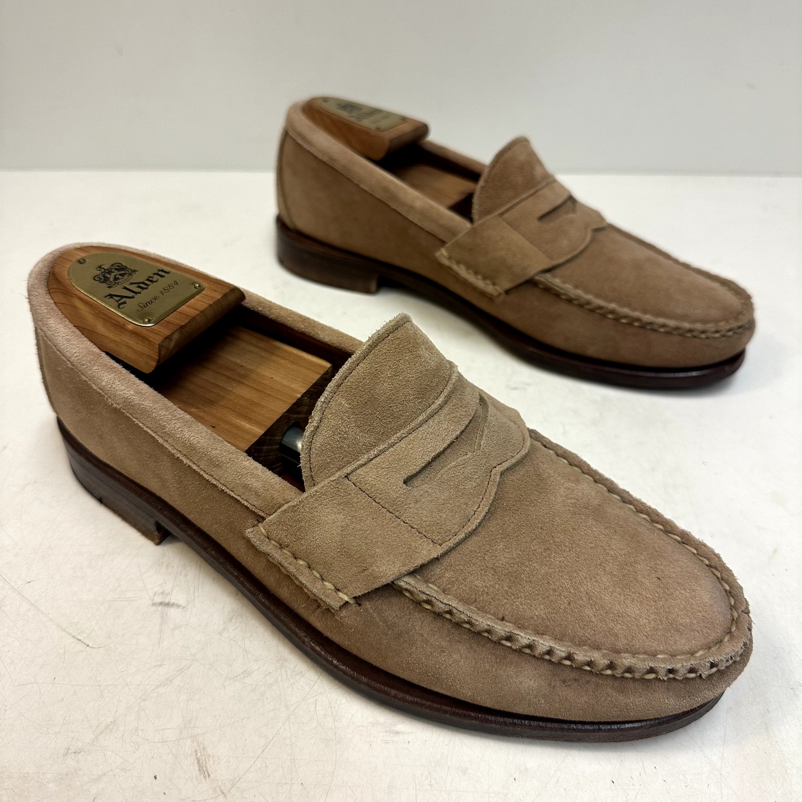 Euc Rancourt & Co. X Cole Haan Tan Suede Pinch Penny Loafer Moc Maine Usa 8.5 D — image 4 of 8